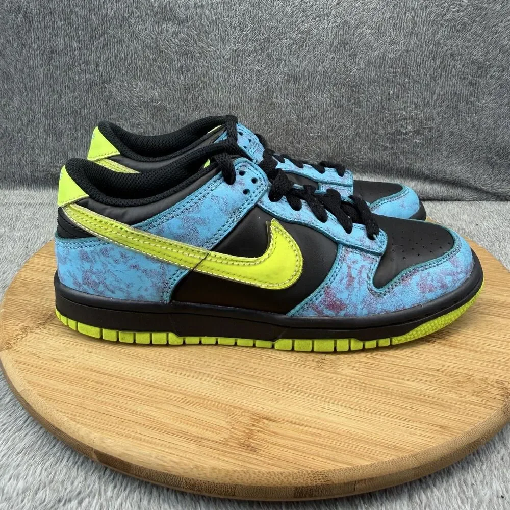 Nike Dunk Low Shoes Boys Size 6Y Blue Black Volt Basketball Sneakers DV1694-900